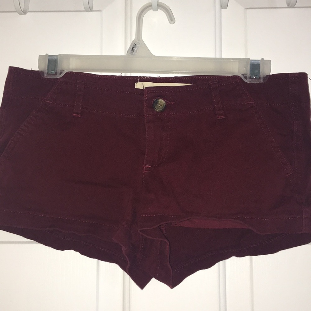 Hollister Maroon Short Shorts